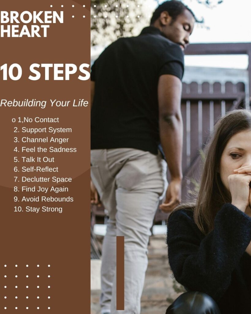 10 steps to heal a broken heart info graphic